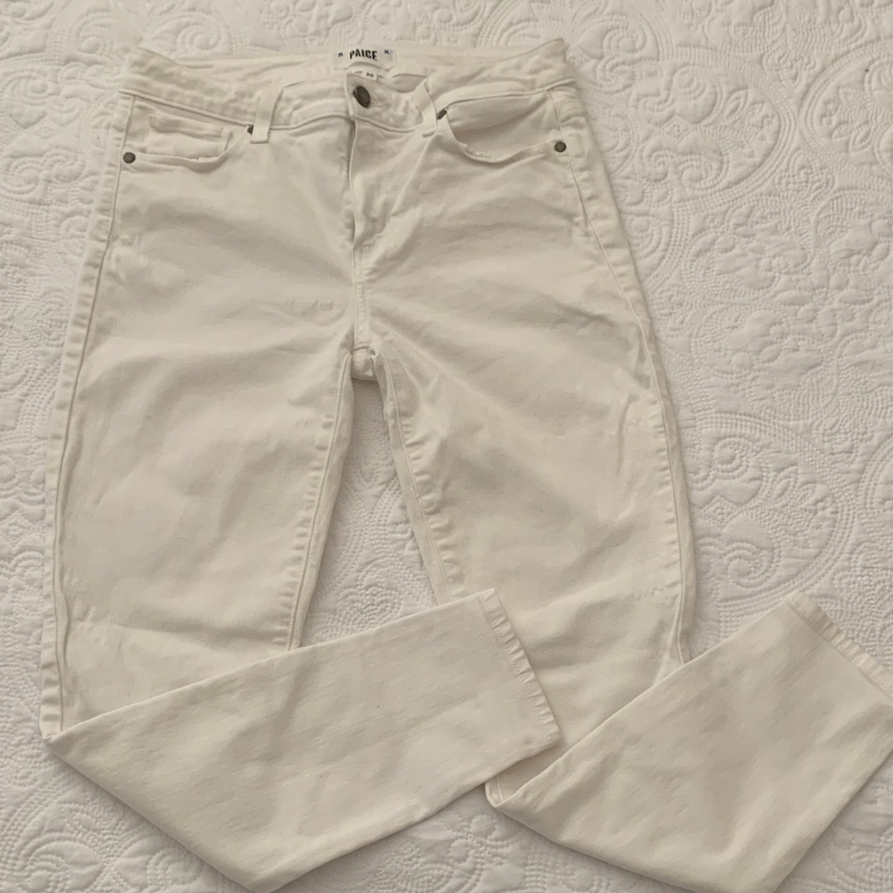 PAIGE White High-Rise Skinny Jeans